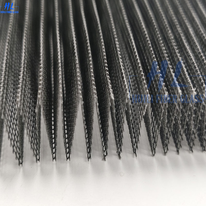 Ecrã de poliéster plissado de alta resistência e resistente, em rolos, estilo acordeão, ecrã de insetos plissado para casas modernas Edifícios comerciais