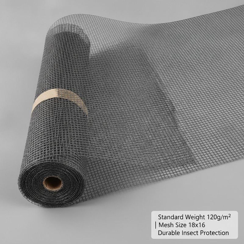 Tela Mosquiteira de Fibra de Vidro com Peso Padrão de 120g por metro quadrado, Tamanho da Malha 18x16 e Material Durável para Proteção de Janelas e Portas contra Insetos