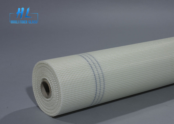 Resistência à tração 800N Rede de malha de fibra de vidro Rolos de tela de fibra de vidro revestidos de branco e azul