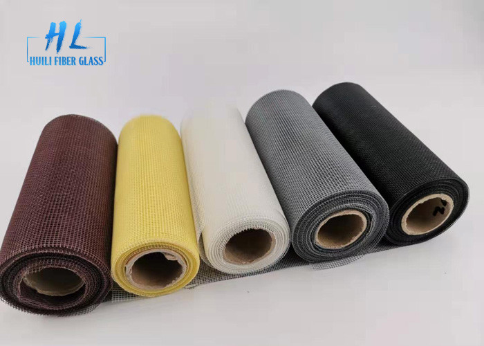 33 Tex Preto Fibra de vidro Mosquito Rolo de malha em cartão PVC revestido Anti-Fogo Plain Tecido 100m comprimento