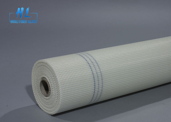 Resistência à tração 800N Rede de malha de fibra de vidro Rolos de tela de fibra de vidro revestidos de branco e azul