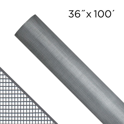 Tela cinzenta revestida Pvc da mosca do Weave liso da tela do inseto da fibra de vidro da cor para portas