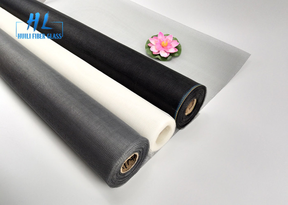 Black Grey White Fiberglass Fly Screen 0,011 polegadas Plain Weave Mesh para portas e janelas